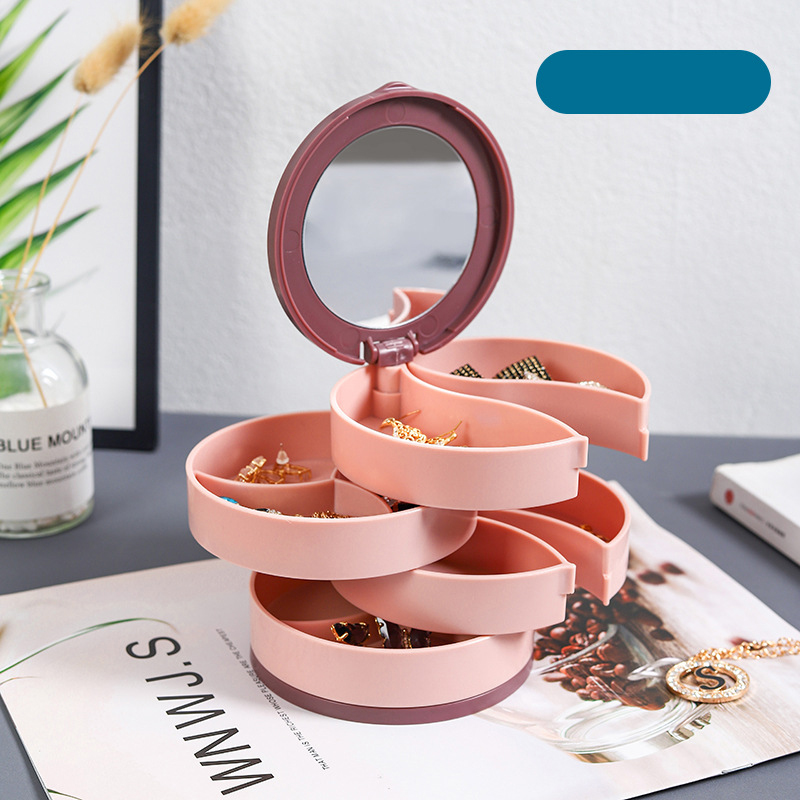 Hộp đựng trang sức 4 tầng có gương ( nhiều ngăn)