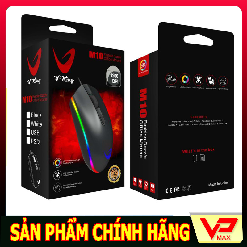 Chuột chơi game đèn led đổi màu cực đẹp - Chuột văn phòng laptop PC giá rẻ - vpmax - chuột máy tính, chuột có dây, chuột led, chuột gaming, chuột dây
