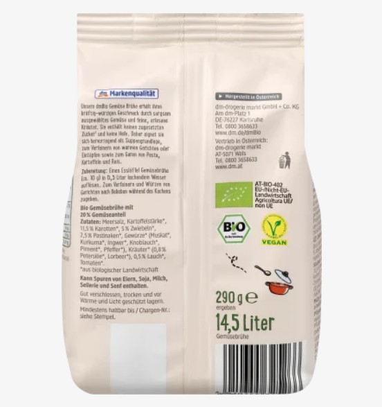 Hạt nêm rau củ hữu cơ dmBio/ enerbio vegan stock powder