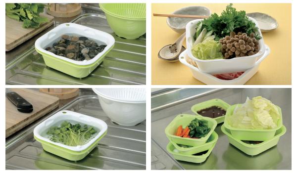 BỘ RỔ CHẬU NHỰA KHÁNG KHUẨN LEI RICHELL (S-XANH LÁ)