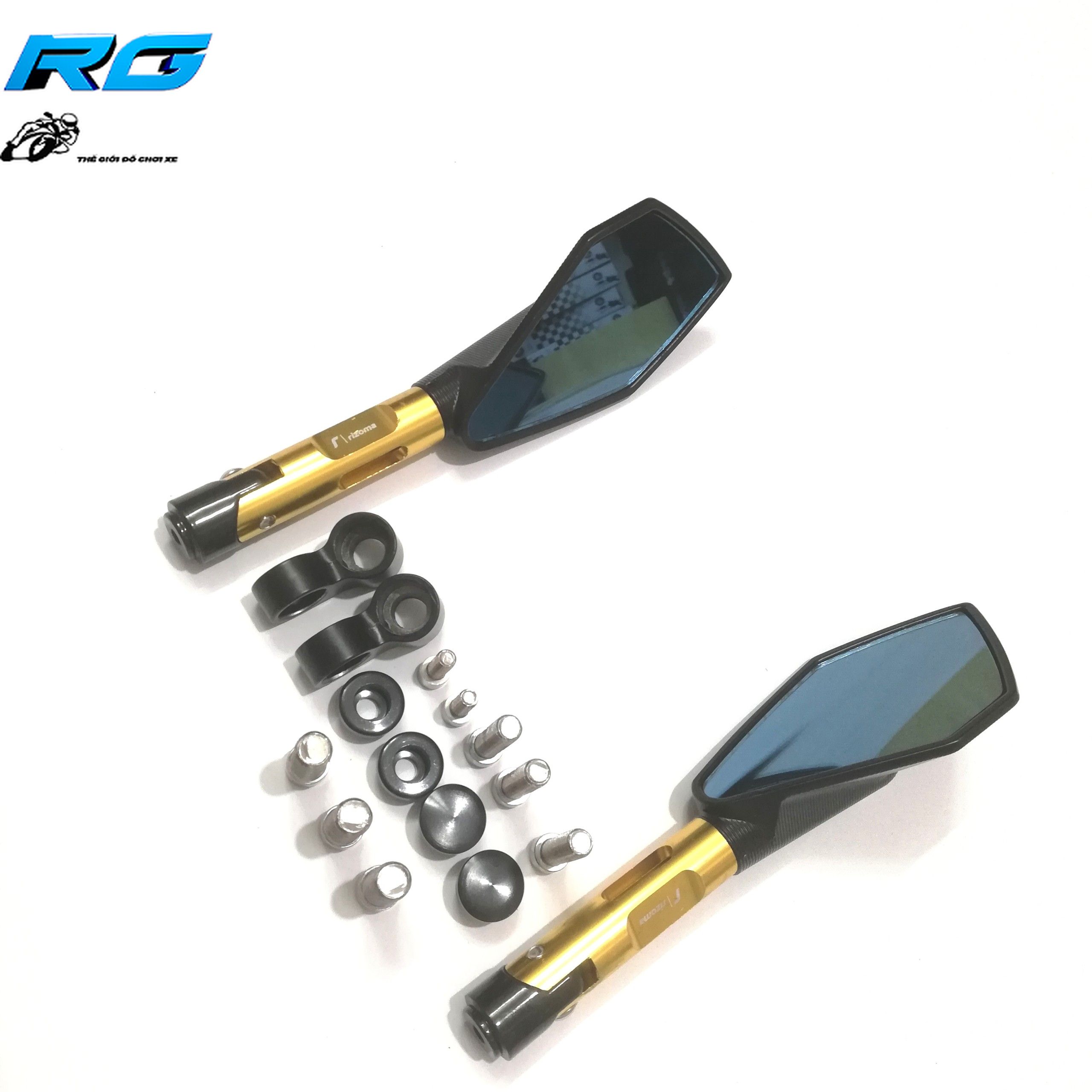 [HCM]Gương Chiếu Hậu Rizoma 5 Cạnh L2 - Màu Gold(1 Cặp)