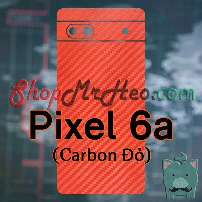 Skin Dán Mặt Sau Lưng Google Pixel 6a (Carbon, Hình Hộp, Nhám, Vân Da, Nhôm Xước)
