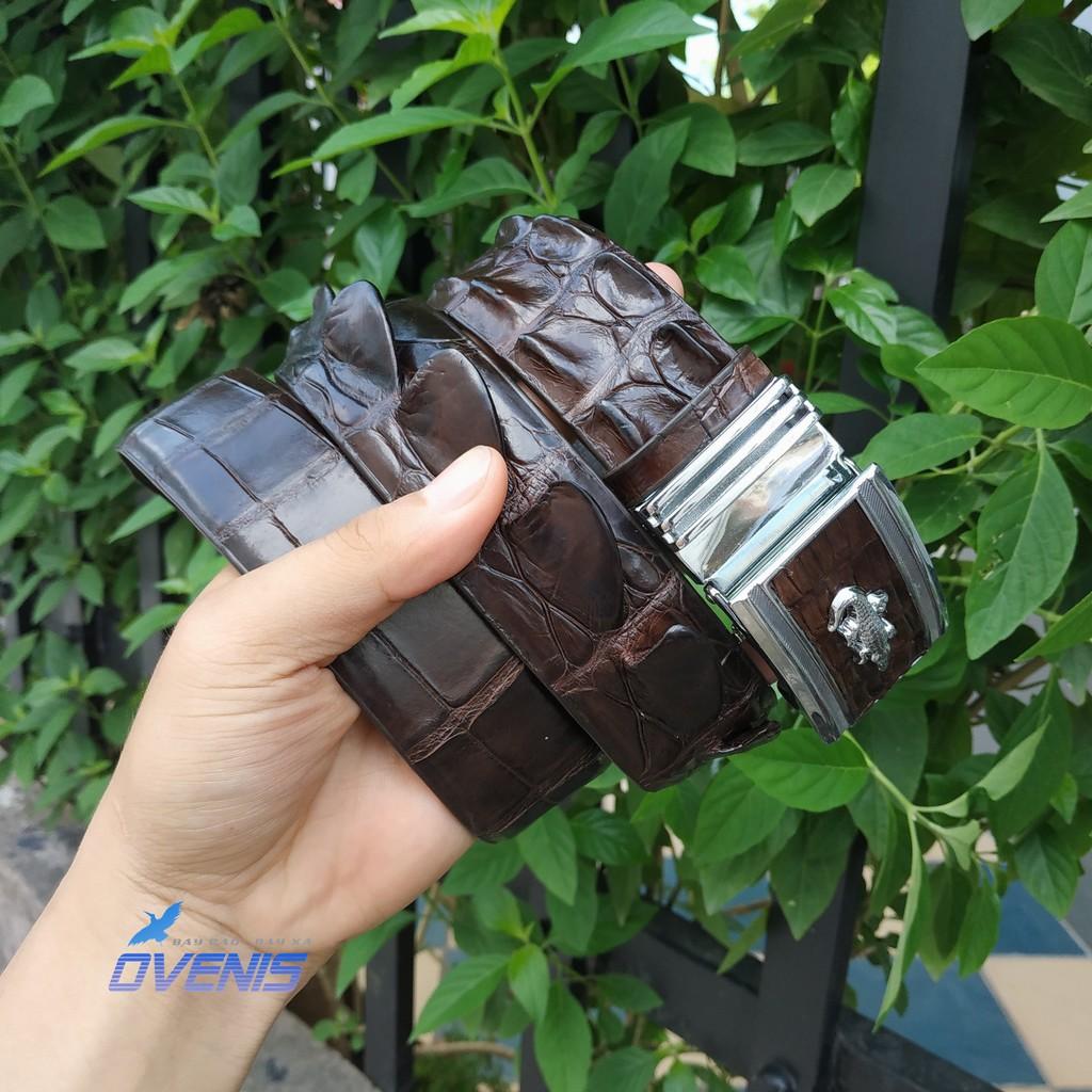 [FREE SHIP] Dây Nịt Nam Da Cá Sấu Liền 4.0 cm. Bản Cao Cấp by Ovenis