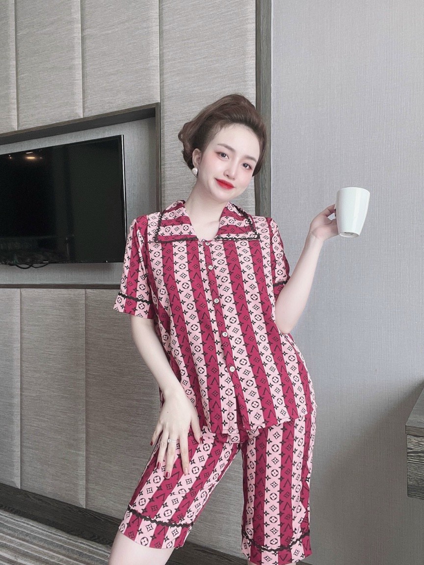 Đồ Bộ Nữ Mặc Nhà Quần Lửng Lụa 100D