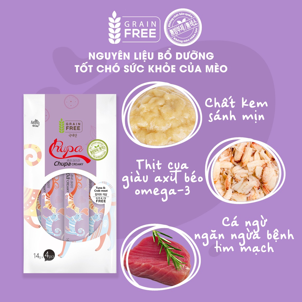 Súp thưởng cho mèo Chupa Creamy gói 56g
