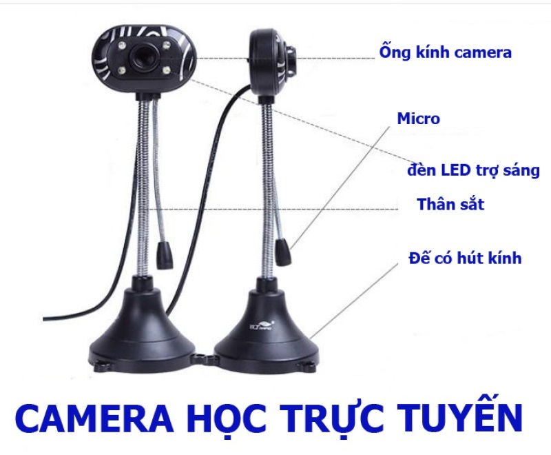 Webcam chân cao có đèn led kèm mic giá rẻ