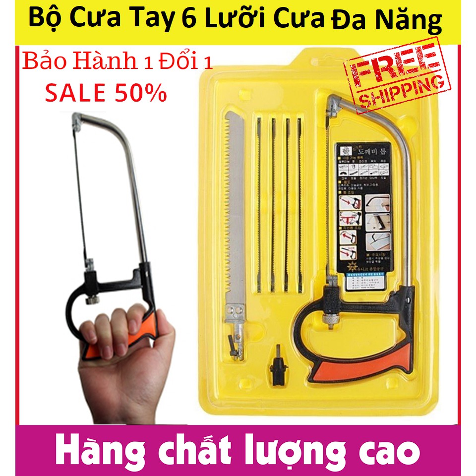 [HCM]Bộ cưa đa năng 6 lưỡi tiện dụng sắc bén Bộ cưa cầm tay đa năng thủ công mỹ nghệ Cưa Gỗ - Cưa Sắt cưa đa năng Hàng chính hiệu giá rẻ.