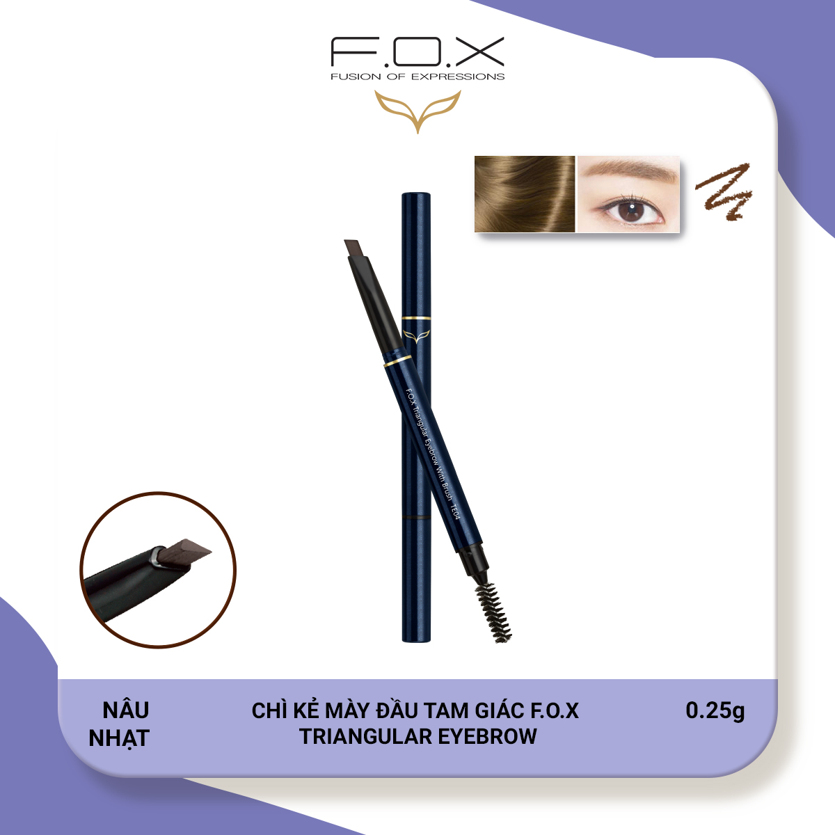 Chì Kẻ Mày FOX Đầu Tam Giác ( kèm ngòi ) Triangular Eyebrow 0.25g -FOX Mỹ phẩm thiên nhiên
