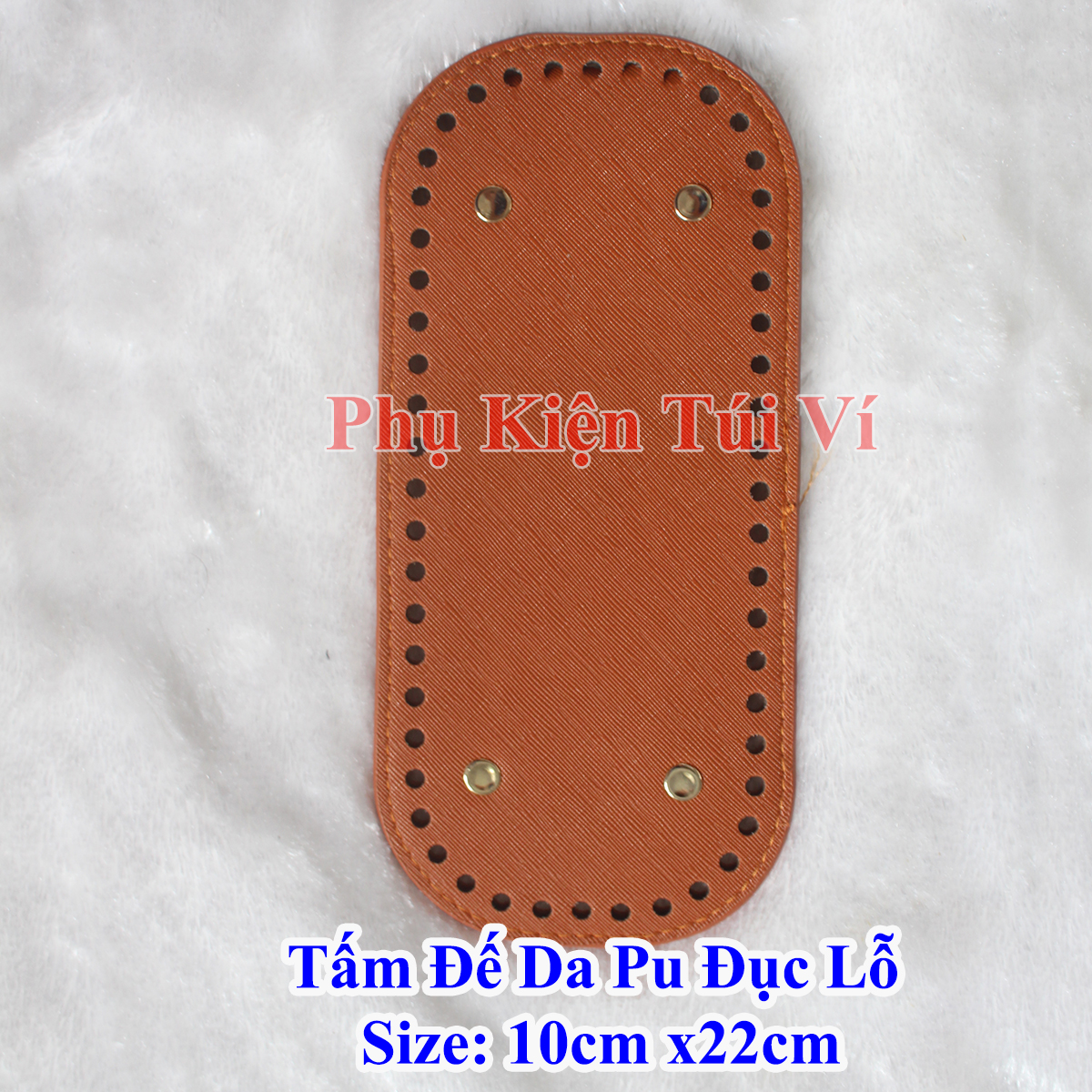 Tấm đế da pu đục lỗ 10x22cm làm túi xách (57k/cái)