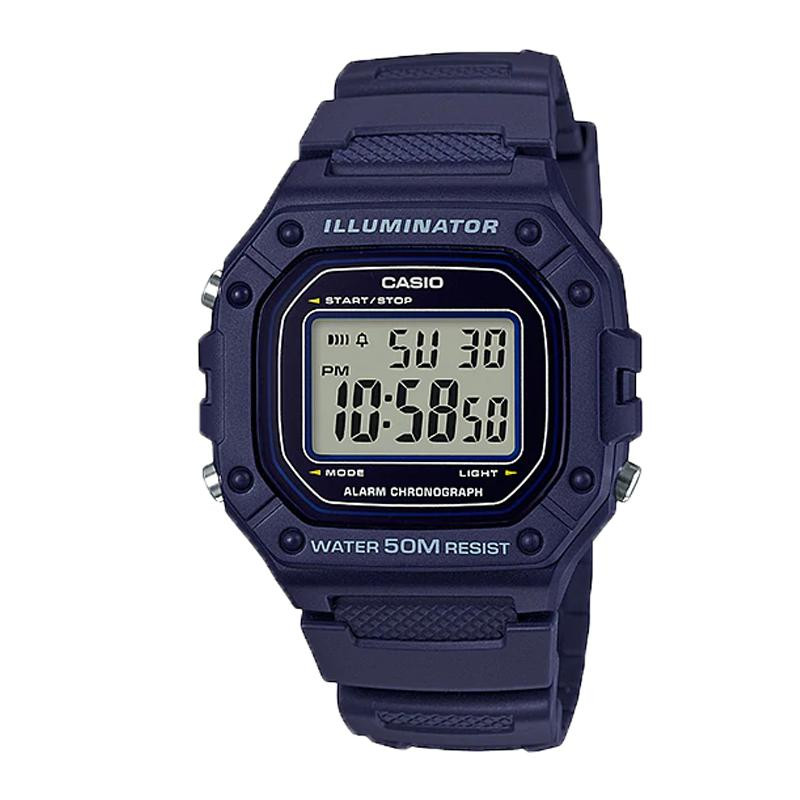 Đồng hồ nam dây nhựa casio standard w-218h-2avdf chính hãng - w-218h-2a