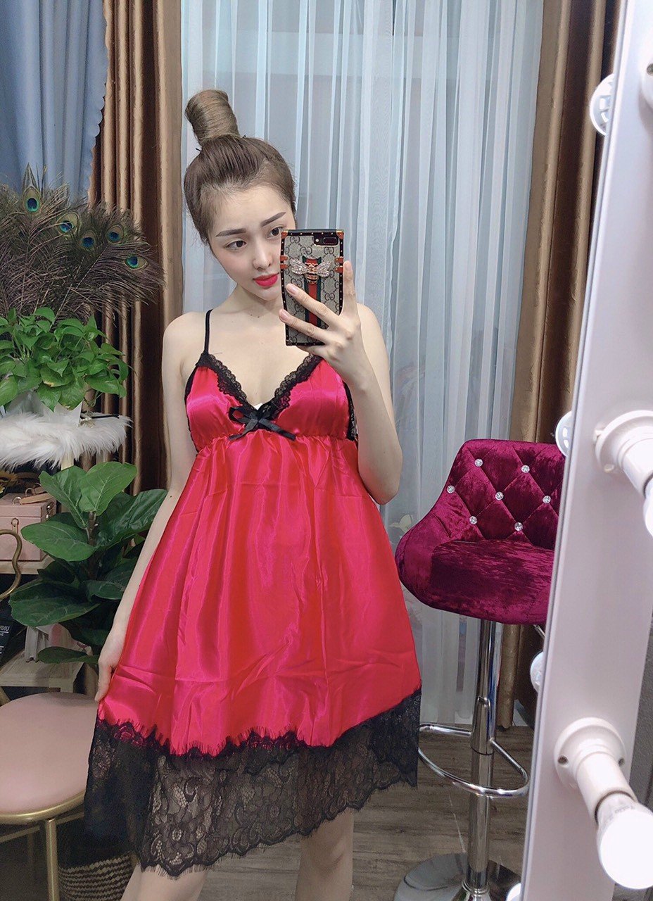 ĐẦM PHI BÓNG PHỐI REN ĐEN FREESIZE DƯỚI 55KG
