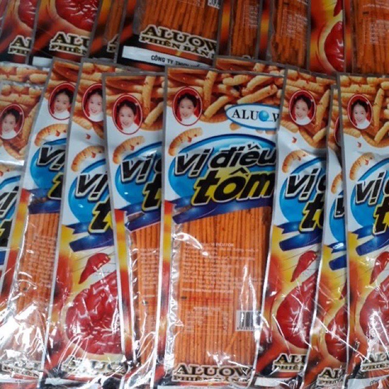 Combo 10 gói tăm cay đỏ vị điều tôm date dài