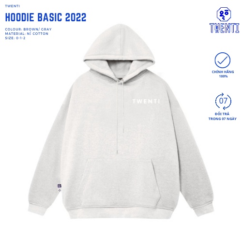 [Nhập RS0822 giảm 30k cho đơn 99k]ÁO HOODIE TWENTI NỈ IN BASIC