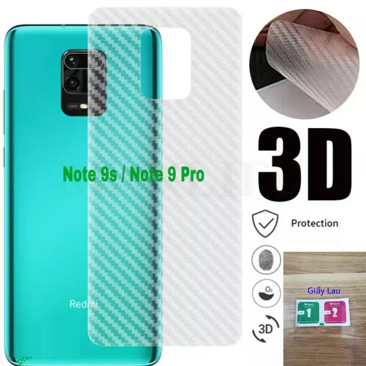 Dán carbon Xiaomi Redmi Note 9 , Note 9 Pro , Note 9S , Note 9 Pro Max Chống Bám Vân Tay