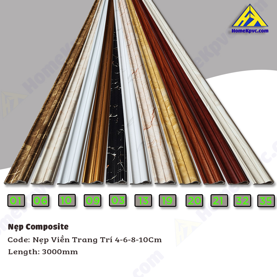 Nẹp nhựa-Nẹp viền PVC vân đá, gỗ