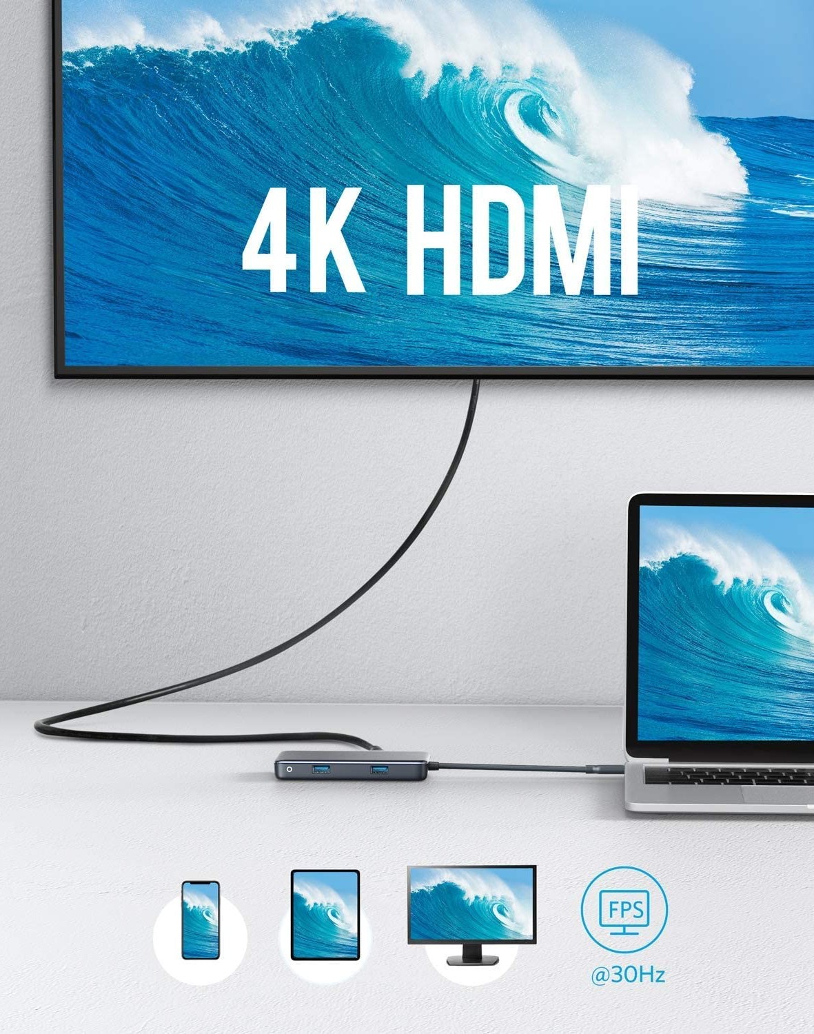 Cáp chuyển đổi macbook Air / Pro Anker USB C Hub 7-in-1
