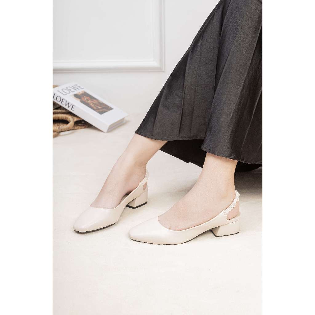 Giày Cao Gót 3cm Slingback Hậu Thun Pixie H166