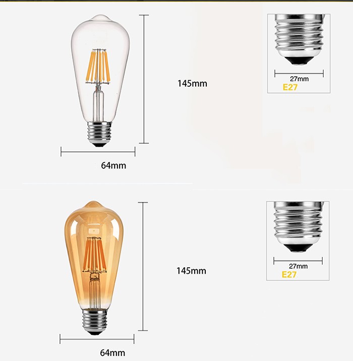 Bóng đèn Led Edison ST64 6W đui E27.