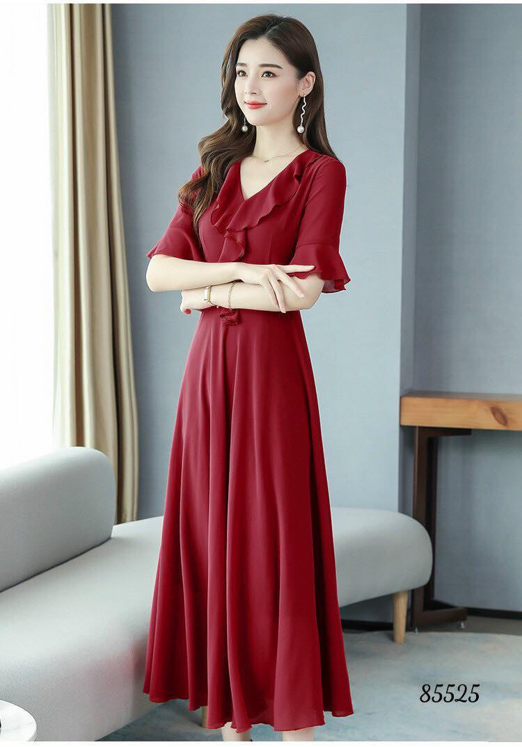 ĐẦM VOAN DỰ TIỆC CỔ TIM SIÊU DỄ THƯƠNG