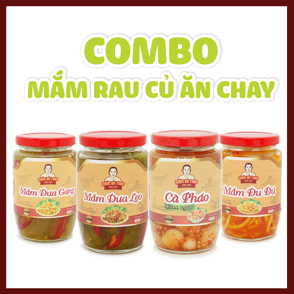 COMBO MẮM RAU CỦ ĂN CHAY (Mắm Cà Pháo, Dưa Leo, Dưa Gang, Đu Đủ)