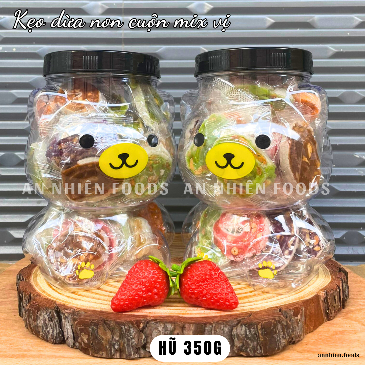 Kẹo dừa nướng mix 7 vị (Kẹo dừa non cuộn mix 7 vị) {Khối lượng tịnh, không tính bao bì}