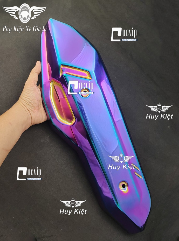 Ốp che pô airblade ab 160cc, airblade ab 2023 inox 304 xi titan 7 màu ms5663