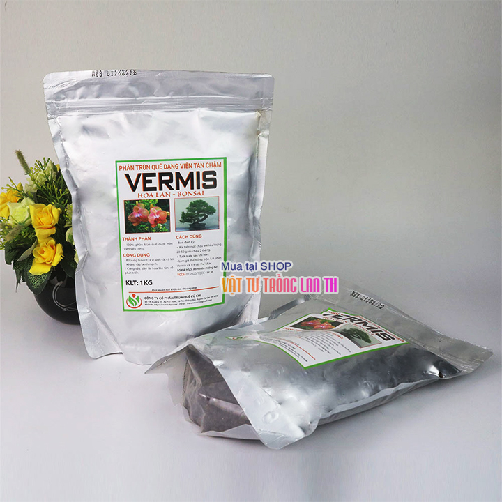 Phân Trùn Quế VERMIS tan chậm dùng cho phong lan – gói 1kg