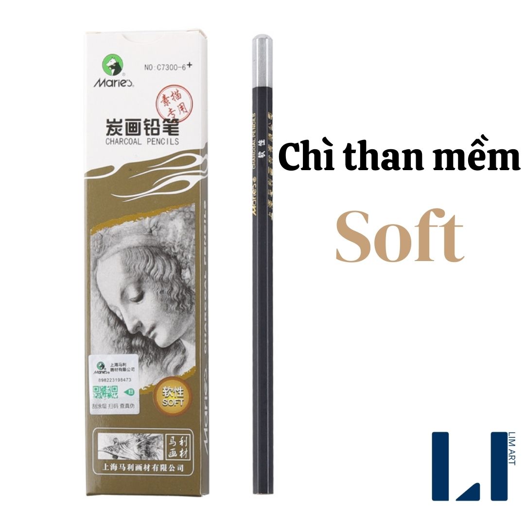 Bút chì gỗ phác thảo, vẽ tranh chuyên nghiêp, cao cấp Maries