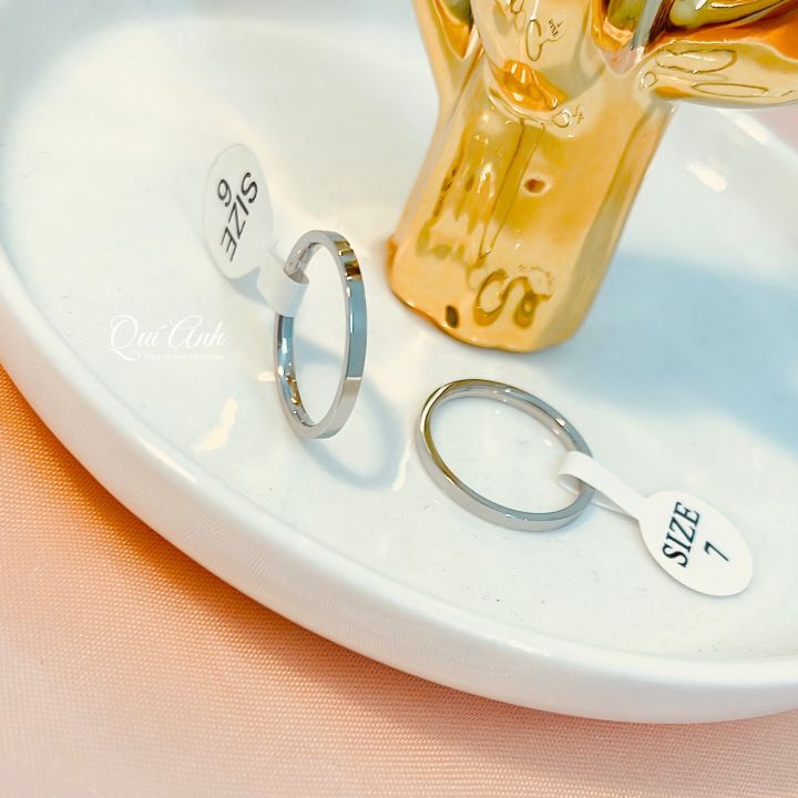 NHẪN TITAN BẠC TRƠN BẢN 1.5MM