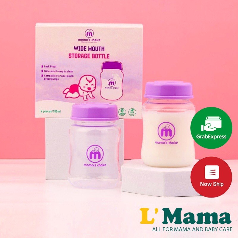 Bình Đựng Trữ Sữa Cổ Rộng Mama's Choice 180ml Tương Thích Các Loại Máy Hút Sữa Cổ Rộng Spectra, Avent