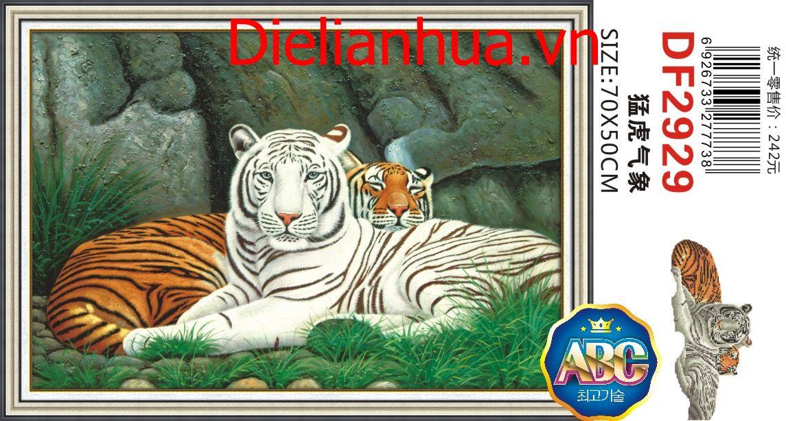 Tranh đính đá mãnh hổ df2929_70*50cm