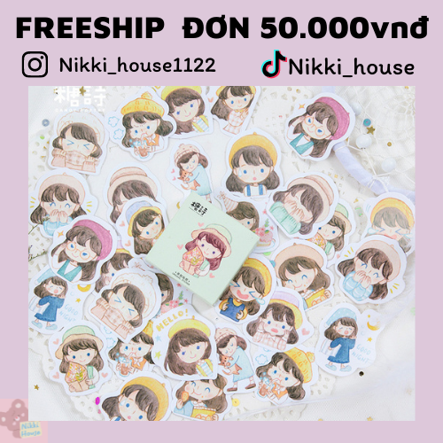 HỘP 46 STICKER CÔ GÁI