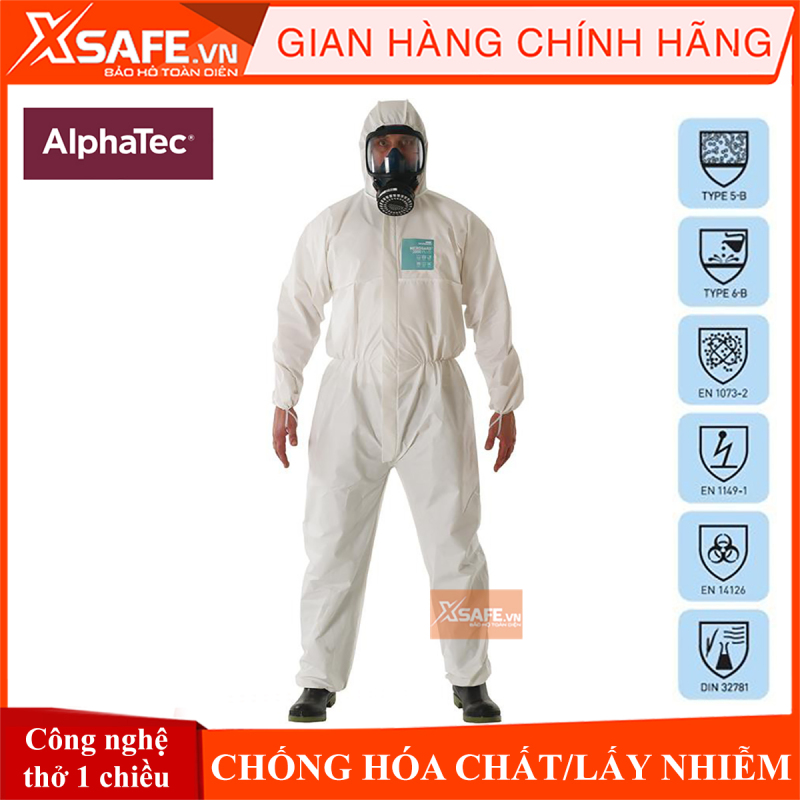 Quần áo chống hóa chất phòng dịch Alphatec 2000 Model 111 (Microgard 2000) Chống hóa chất - Chống lấy nhiễm ISO Type 5 Type 6