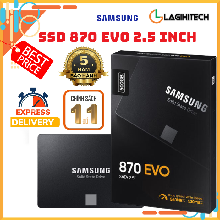 Ổ Cứng Gắn Trong SSD Samsung 870 Evo 250GB 2.5Inch SATA III MZ77E250BW Bảo Hành 12 Tháng
