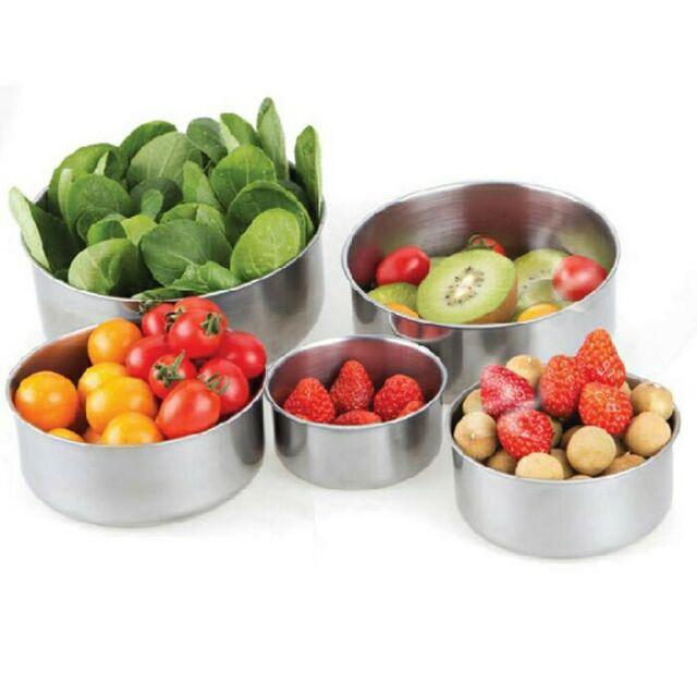 [HCM](BÃO SALE) Bộ 5 thố inox có nắp đậy (10cm 12cm 14cm 16cm và 18cm)
