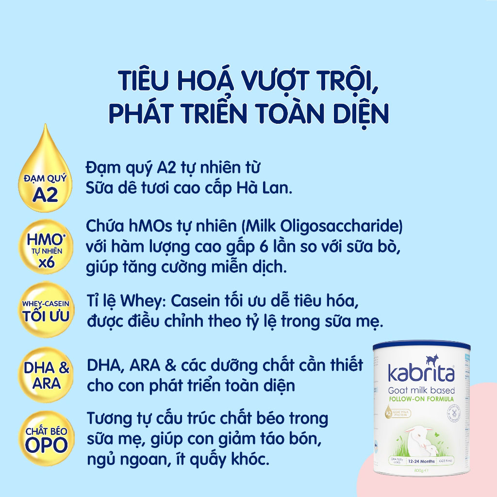 [Mẫu mới] Sữa dê Kabrita Số 2 800g (1-2 tuổi)