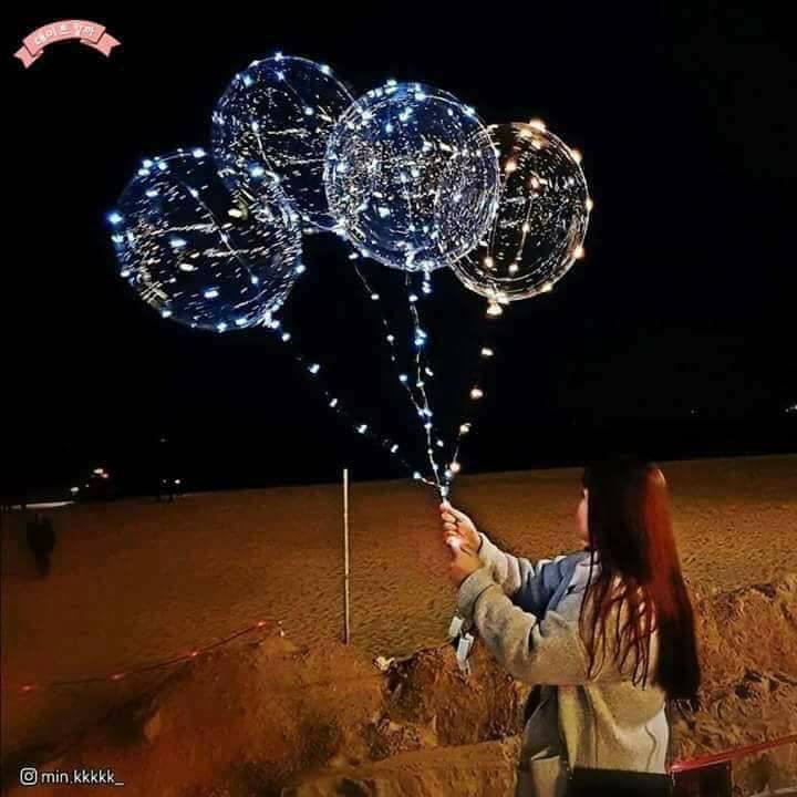 BONG BÓNG GALAXY TRONG SUỐT ĐÈN LED (bộ đầy đủ phụ kiện)
