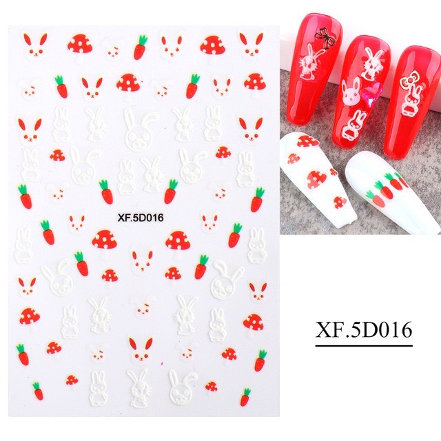 Miếng stick thỏ, hoa tulip dán móng siêu cute dành cho NAil