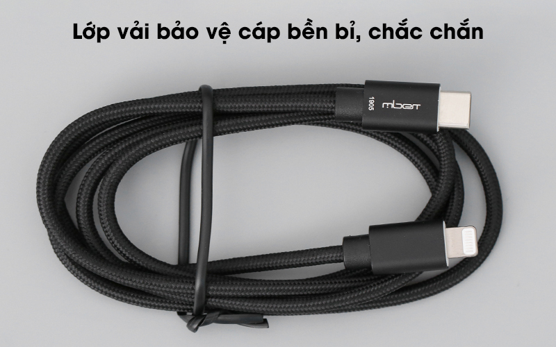 Cáp Type-C - Lightning MFI 1 m Mbest DS640-WB Đen ( Like New )