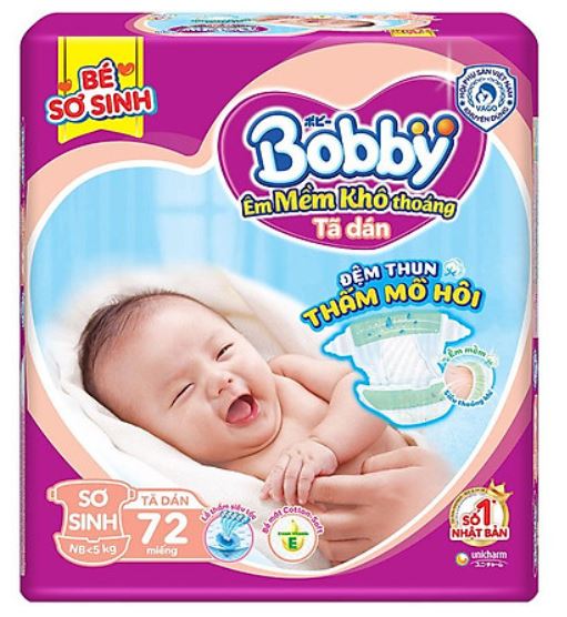 [HCM]Tã dán bobby cho bé sơ sinh XS70 (70 Miếng)