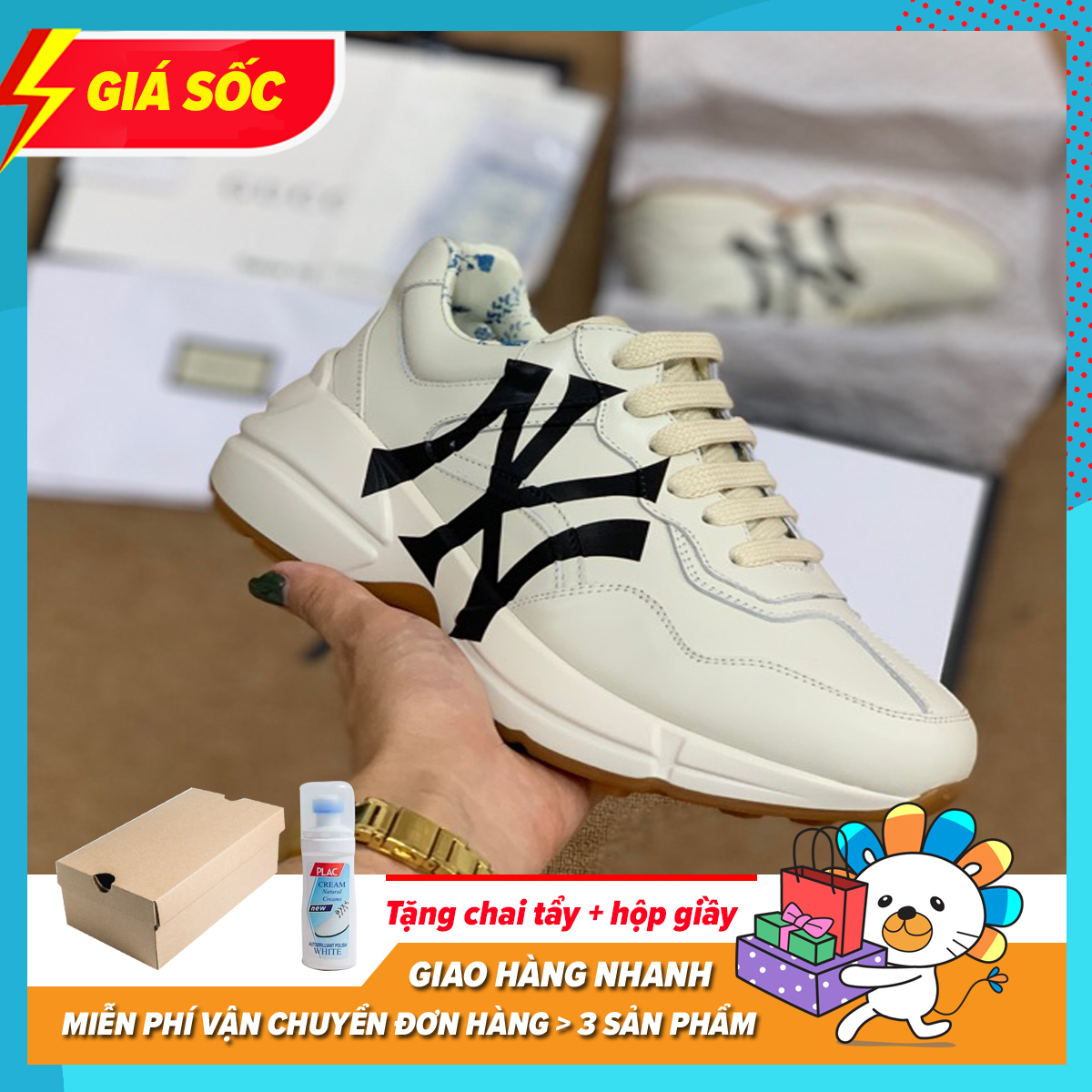 [ Full Box Hãng ] Giày Thể Thao Sneaker Gucc.i Chunky N.Y
