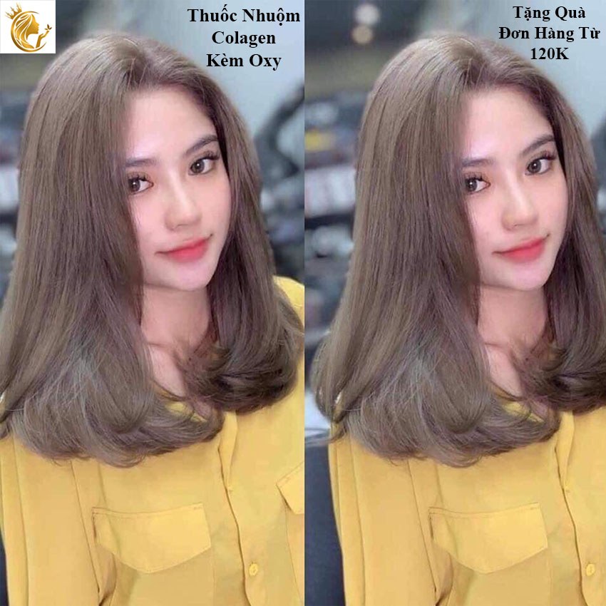 Thuốc Nhuộm Tóc Màu Nâu Tây Kèm Oxy