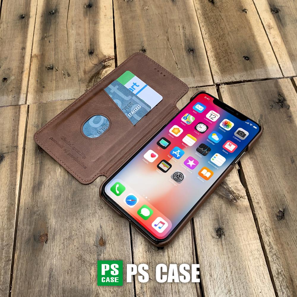 Bao da kiêm ví dành cho iPhone 11 Pro Max - màu nâu - PS Case Phân Phối