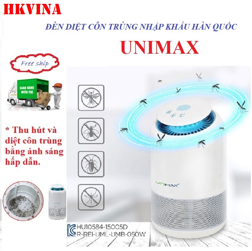 [Hàng chính hãng] đèn bắt muỗi nhập khẩu Hàn Quốc UNIMAX, diệt mọi côn trùng, làm đèn ngủ, không cần