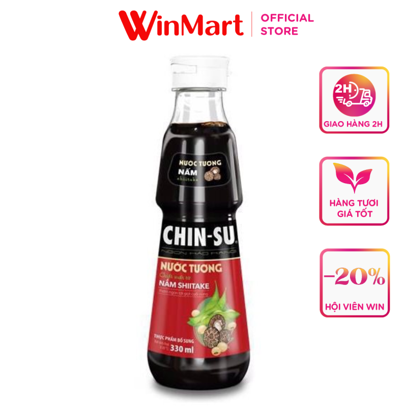 -Nước tương Nấm Shiitake Chin su chai 330ml