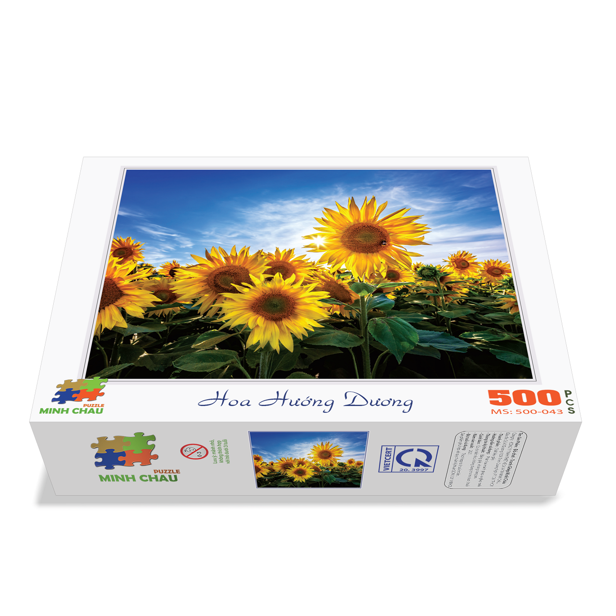 Bộ Tranh Xếp Hình Minh Châu 500 Mảnh – Hoa Hướng Dương (Kích Thước 40x50cm)