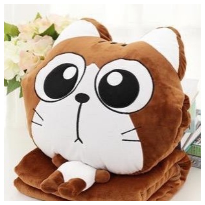 Bộ Chăn Gối Hình Thú Tròn 3 Trong 1