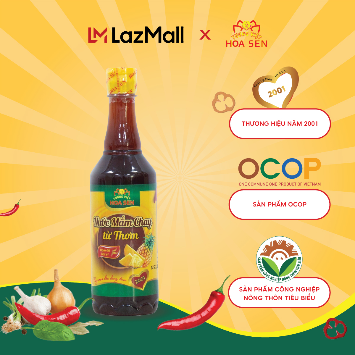 Combo 10 chai - Nước mắm chay Từ Thơm chai 500ml - Tương Việt Hoa Sen