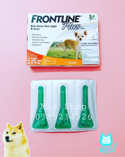 Nhỏ gáy trị ve rận Frontline Plus cho mèo và chó