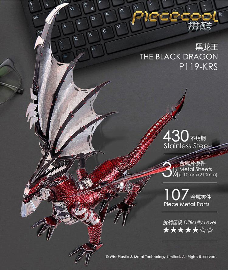 mô hình thép 3D tự ráp Piececool black Dragon